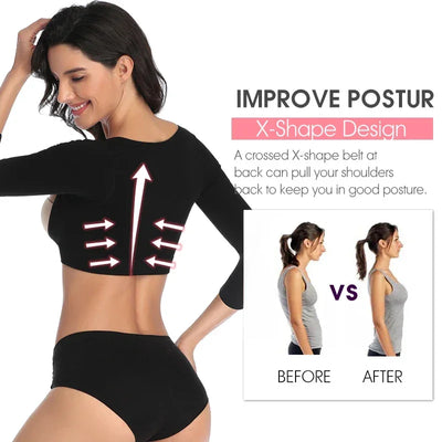 Upper Arm Shaper Post Surgical Slimmer Compression Sleeves Posture Corrector Tops