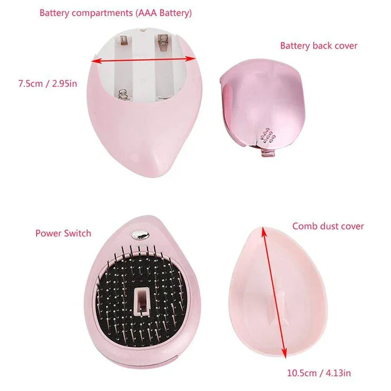 Portable Electric Hair Ionic Brush Negative Ion Hair Comb Anti-static Massager Straightening Hair Comb