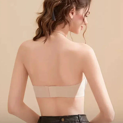 Women Invisible Bra Deep U Plunge Bras Backless Strapless