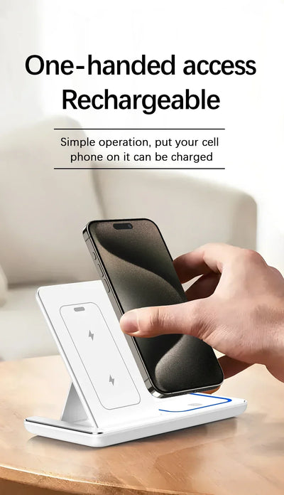 High-Speed Wireless Charging Station 3in 1 for iPhone16/15/14/13/12/11,iWatch10/9/8/7,AirPods2/3/Pro-Multiple Devices-for Home