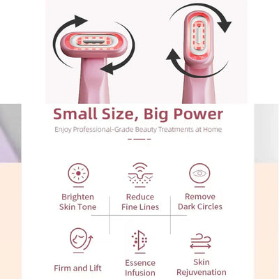 360° Rotating EMS Microcurrent Face Lifting Red Light Facial Wand Eye Neck Massager Skin Tightening Anti Wrinkle Eye Beauty Care