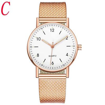 Women'S High-End Quartz Watch Casual Non-Waterproof Stainless Steel Luminous Dial Leather Steel Ladies Watch Luxury Fashion
