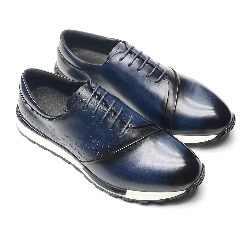 Luxury Brand Design Men's Oxford Shoes Fashion France Style Leather Sneakers Slip-on Casual Business Travel Non-slip Male Shoes