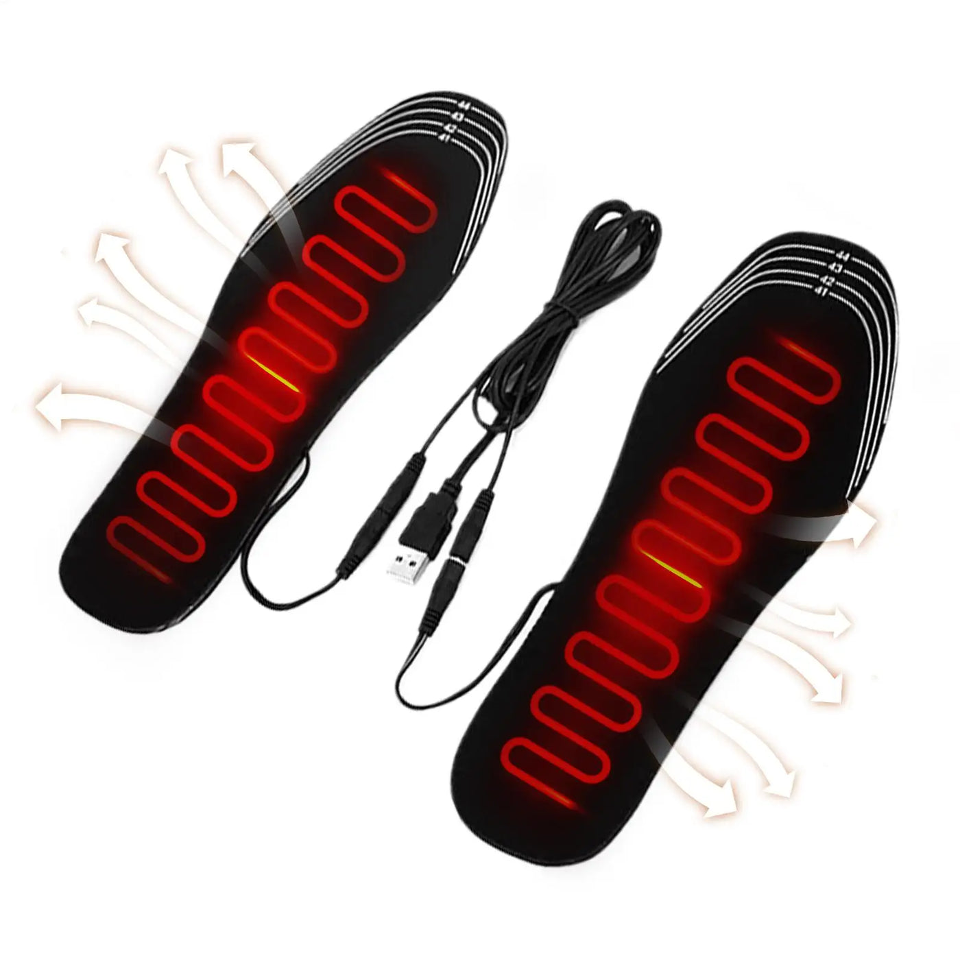 USB Heated Shoe Insoles Electric Foot Warming Pad Feet Warmer Cuttable Breathable Foot Warmer For Skiers Hikers Fishermen Skiing