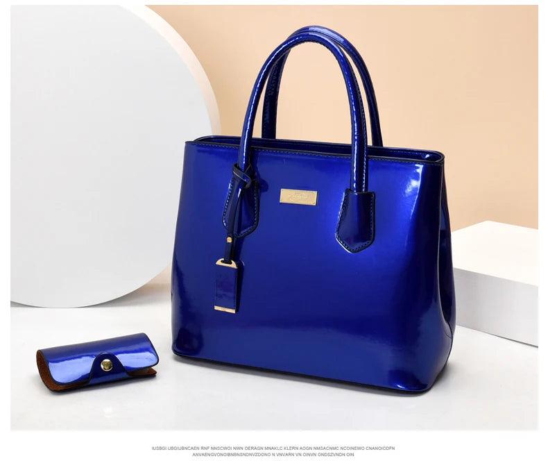 Women handbags high quality patent leather women’s bag fashion shoulder bag luxury tote bag + card package designer