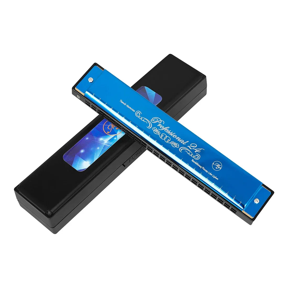 24 Holes Harmonica Key of C Tremolo Suzuki Harmonica Double-side Tremolo Harmonica Beginner Metal Instruments Children's Gifts