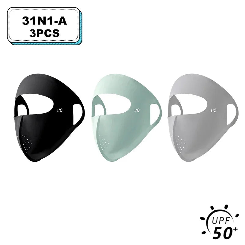 Women Full Face UV Protection Mask 3D Ice Silk Sunscreen Breathable Lightweight Summer Outdoor Sports Comfort Fit mask for men