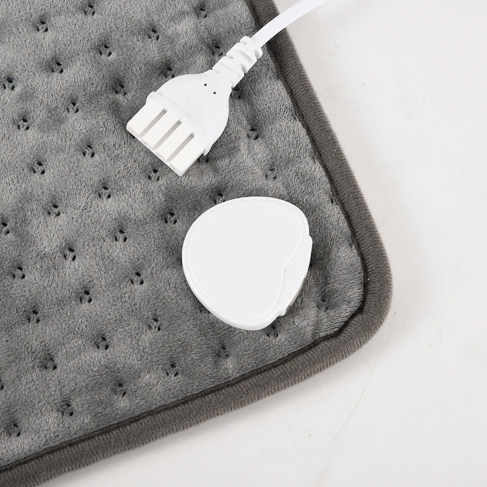 Soft Washable Thermal Electric Heating Pad Blanket For Shoulder Legs Feet Hands Abdomen Winter Warming Heated Mat 6 Levels Gray