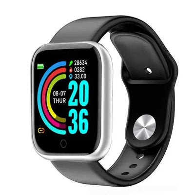 Smart Watch Y68: Color Screen Fitness Tracker w/ Step Count, 12 Sports Modes, Notification Reminder, Camera/Music Remote