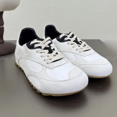 2025 Designer Women Sneakers Casual Shoes Women Men Lace Up Round Toe Flats Non Slip Comfort Concise  Mixed Color Walking Shoes