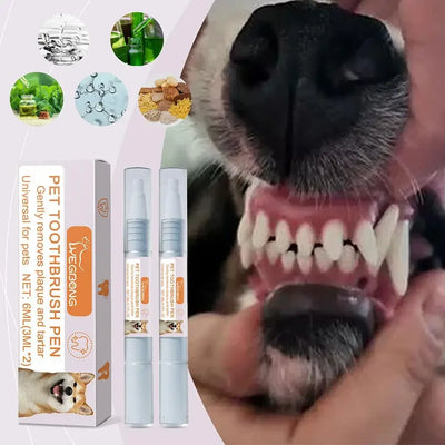 Pet Toothbrush Pen Teeth Clean Fresh Breath Pet Toothbrush Paste Brush One Easy To Use Cat Tooth Brush ToothbrushSet Accessories