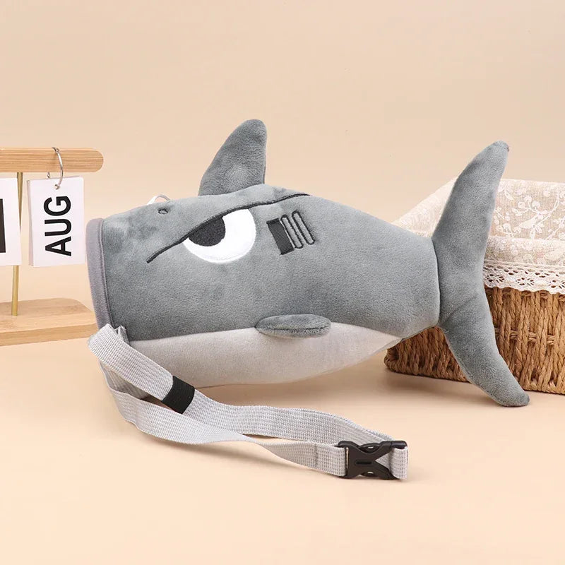 Cartoon Shark Rock Climbing Chalk Bag  Adjustable Storage Climbing Magnesium Powder Bag for Climbing Weightlifting Chalk Pouch