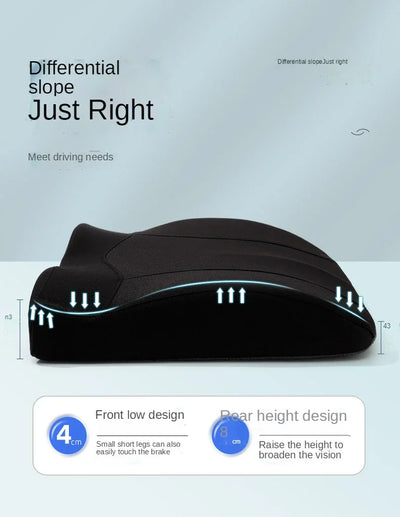 Car Booster Seat Cushion For Driver Hip Pain Raised Memory Foam Height Seat Protector Washable Cover For Short People Pad Mats