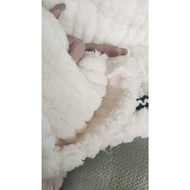 Women Fall Winter 2/pce Set Pajamas Flannel Loungewear Women Coral Thickened Fleece Sweet Princess Style Thermal Clothes Pajama