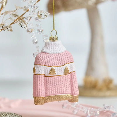 Pink Christmas Hanging Decoration Plastic Gift Box Christmas Tree Ornament Wreath Car Party Supplies Xmas Baubles Christmas