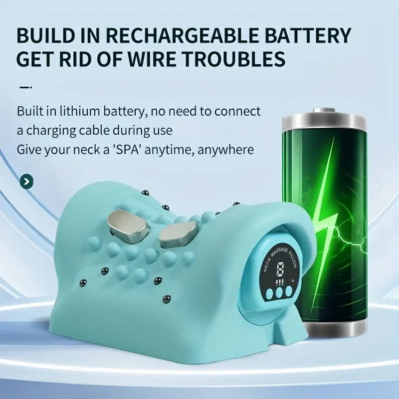 Multi Functional Vibration Massage Pillow Home Electric Neck Curvature Straightening Hot Compress Pulse Cervical Massage Pillow