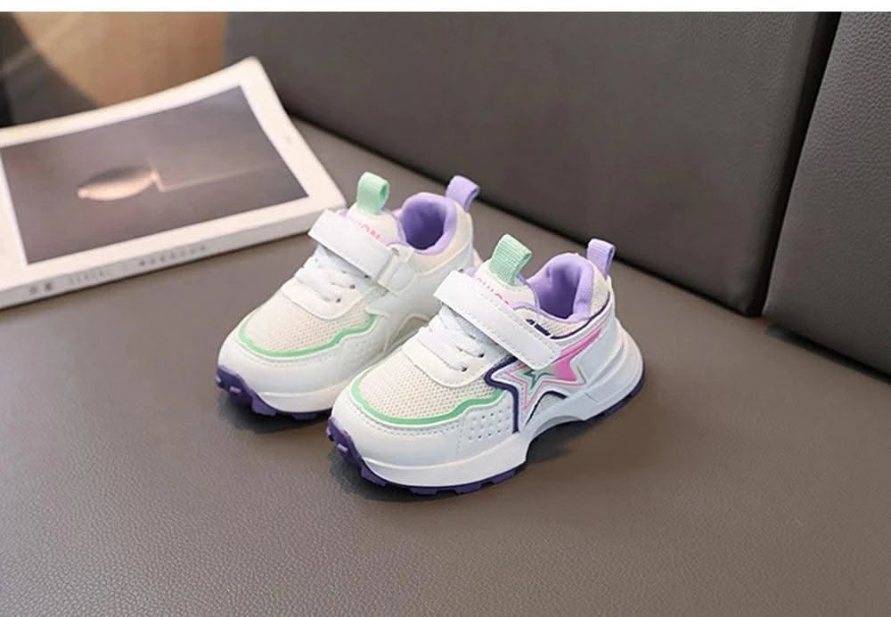 Kid's sports shoes for small and medium-sized children spring and autumn boys' sports shoes girls' mesh breathable running shoes