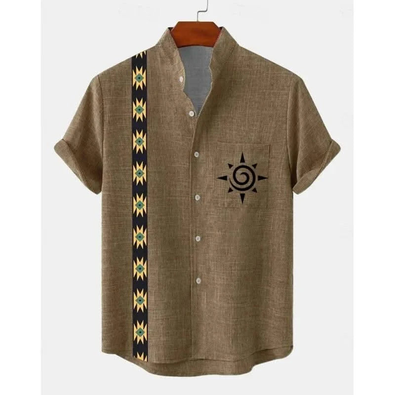 Men's New Linen Hawaiian Shirt 3D Fashion Short Sleeve Casual Urban Trend Summer Comfort Vacation