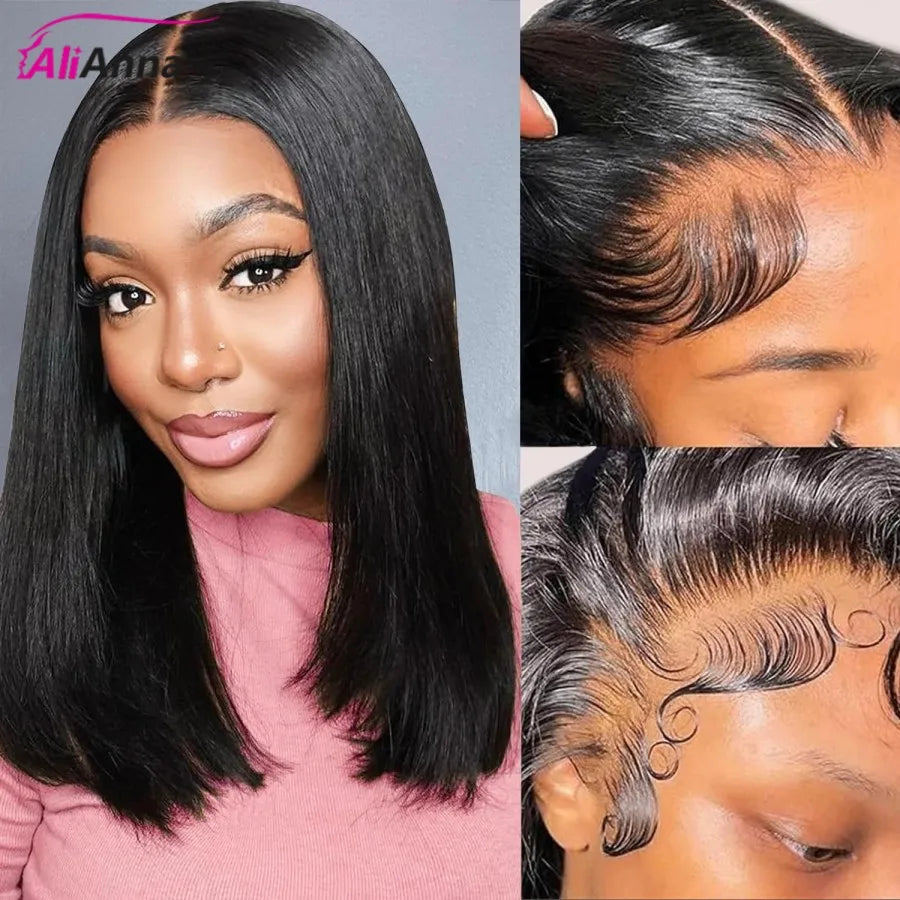Bob Wig Human Hair 13x6 Lace Front Human Hair Wig Short Human Hair Wigs 100% Brazilian Short Straight Human Hair Wigs Preplucked