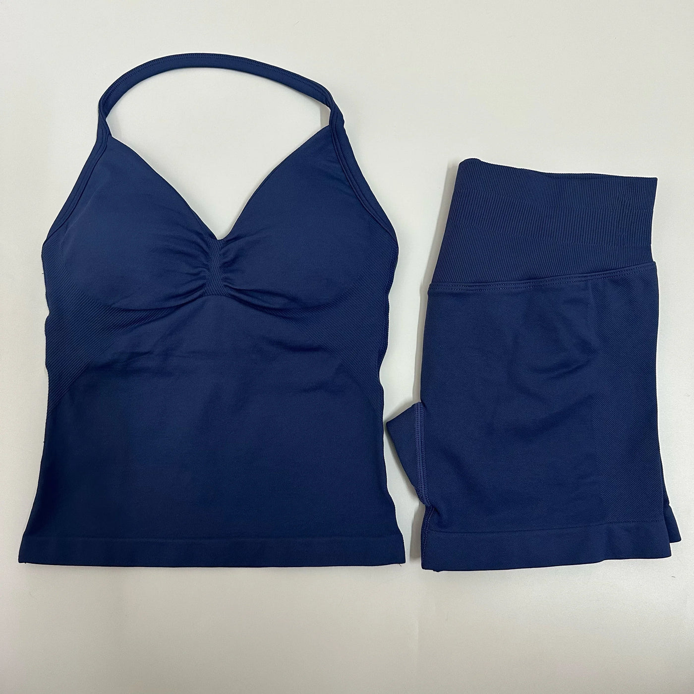 Women Yoga Set Seamless Yoga Longline Strappy Tank Top