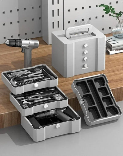 Professional Household Power Tool Set Multifunctional Electric Drill Screwdriver Hand Tools Set Portable Storage Tool Boxes