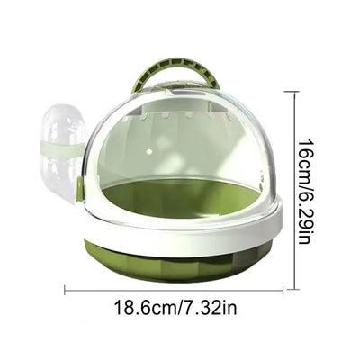 Lightweight PP Pet Carrier with Water Feeder Travel Cage for Hamster Guinea Pig Hedgehog Ferret Accessories