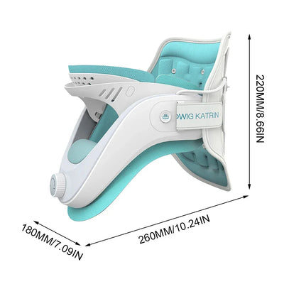 Cervical Neck Traction Device with Airbag Support Neck Brace Adjustable Ergonomic Neck Stretcher for Cervical Spine Alignment