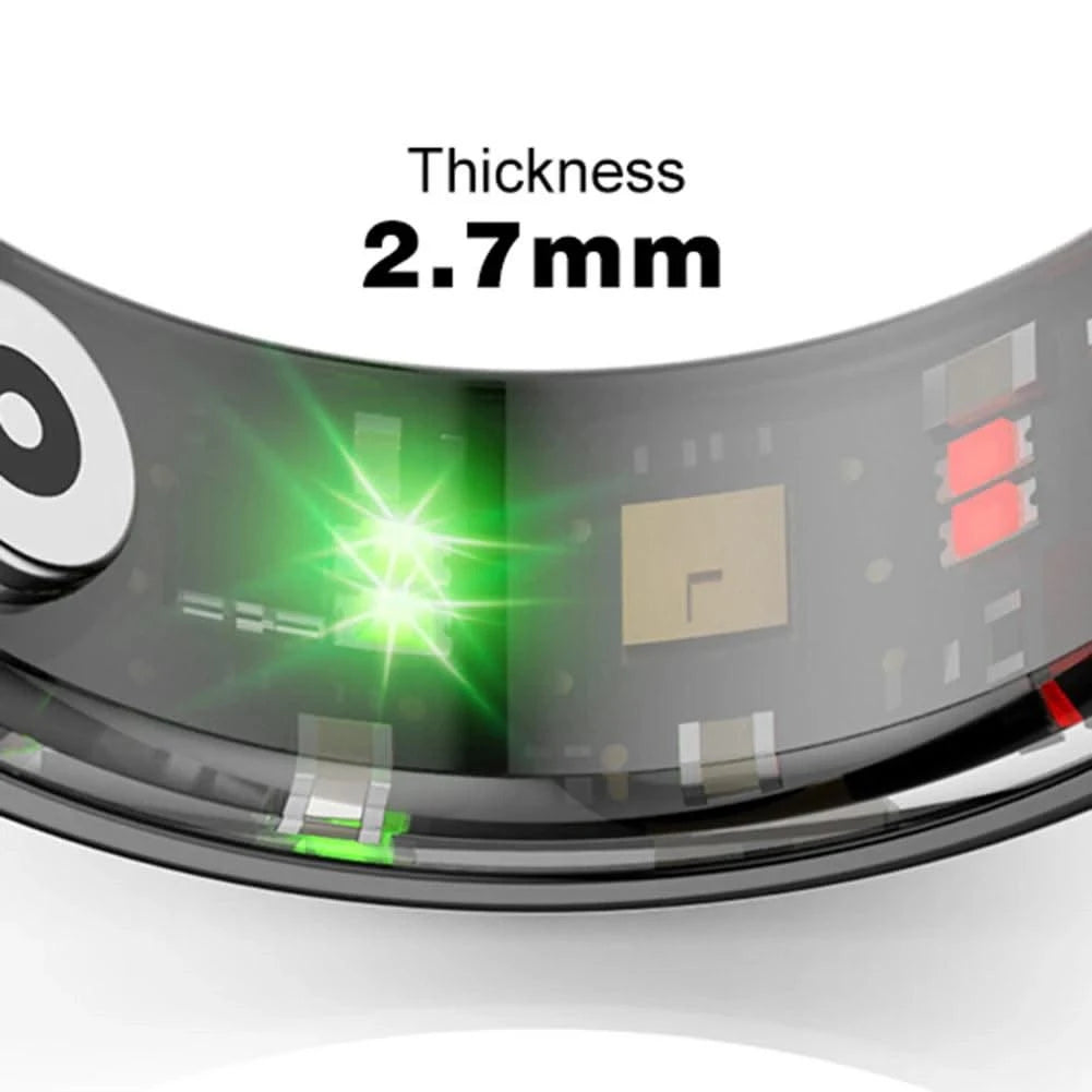 R02 Smart Ring Military Grade Titanium IP68 & 3ATM Waterproof Sleep Heart Rate Health Monitoring Multi-sport Modes Tracker Ring