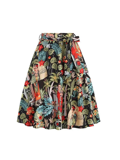 Summer Casual Women Midi Skirt Polka Dot High Waist Retro Vintage 50s Pleated Party Skirts