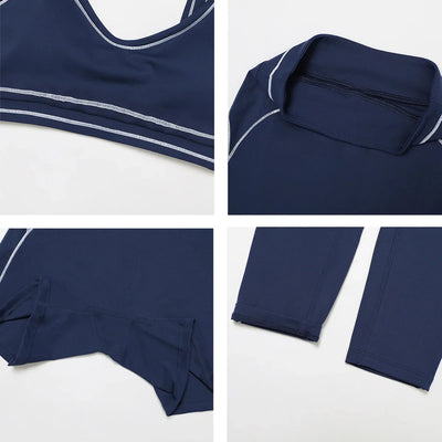 Hearuisavy 2Pcs Women Tracksuit Double Shoulder Straps U-Back Sports Bra High Waist Yoga Leggings Cycling Running Fitness Shorts