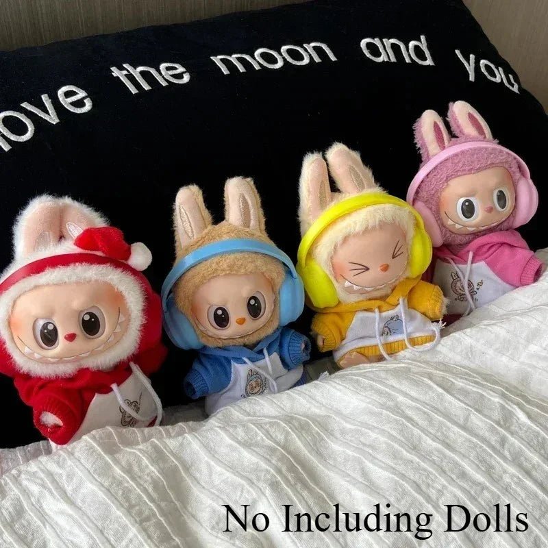 Labubu Doll Shoes and Headphone For 15-17cm Ropa 3.0 Labubu V1 V2 V3 Rain Boots Colorful Beach Shoes Sitting Party Accessories