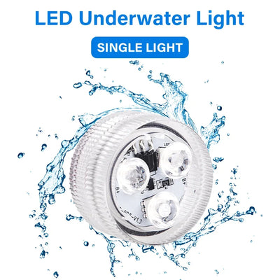 RGB LED Underwater Light With Remote Control Battery Powered 3LEDs Submersible Lamp Waterproof For Swimming Pool Garden Party