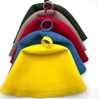 Handmade Thicken Wool Felt Sauna Hats Unisex Hair Protection Spa Sauna Accs for Bath Protection Felt Sauna Cap Absorbent Spa Cap