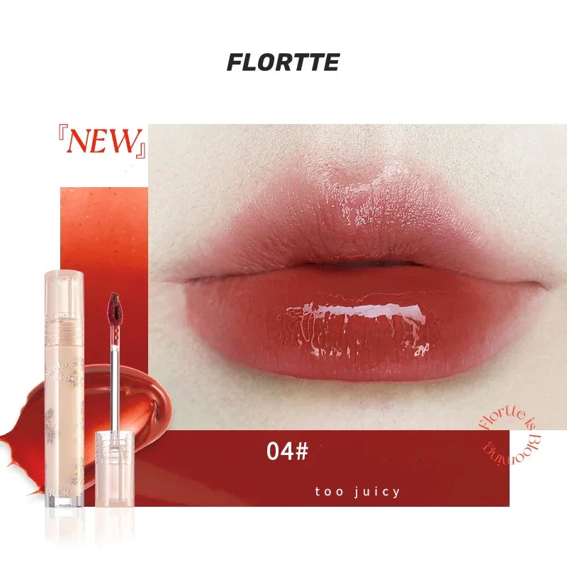 FLORTTE Beauty Lip Lasting Tint First Kiss Series Water Glossy Nice To Meet Chu Blooming Liquid Lipstick Makeup Women Cosmetics