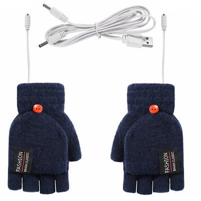 Hand Warmers Mittens Electric Heated Gloves Heater Rechargeable USB Reusable Winter Warm Heating Laptop for Women Men