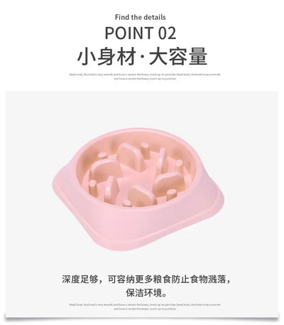 Portable Pet Dog Supplies, Puppy Feeding Food Dish, Slow Down Eating Feeder Bowl to Prevent Obesity, Dropshipping, 2023