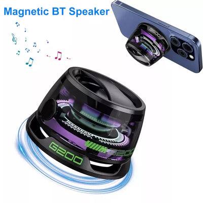 Bluetooth 5.3 Speaker Outdoor Magnetic RGB Lighting Bluetooth Speaker with RGB Color Light Multifunctional Magnetic Phone Holder