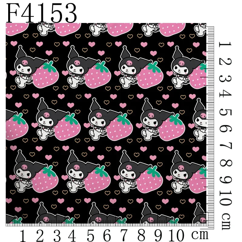 Cartoon Kuromi printed polyester cotton Fabric Clothes Patchwork Quilting DIY pet cloth bag fabric F4158