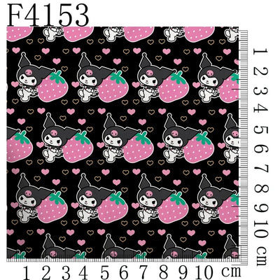 Cartoon Kuromi printed polyester cotton Fabric Clothes Patchwork Quilting DIY pet cloth bag fabric F4158