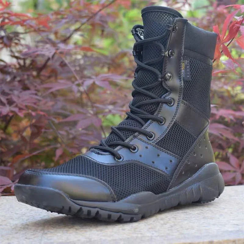 Summer Combat Boot Men Women Climbing Training Lightweight Waterproof Tactical Boots Outdoor Hiking Breathable Mesh Shoes