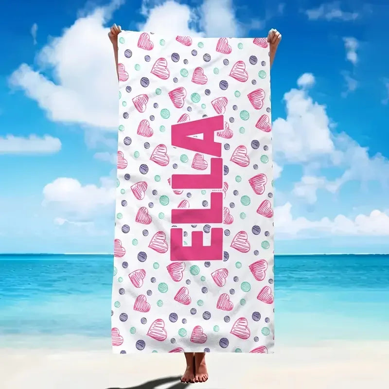 Bohemian Custom Name Beach Towel Floral Microfiber Towels Absorbent Quick-Drying Soft Yoga Swimming Towels Gift For Birthday