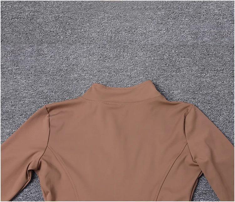 Workout sport jacket long sleeve gym training clothing yoga sportswear women