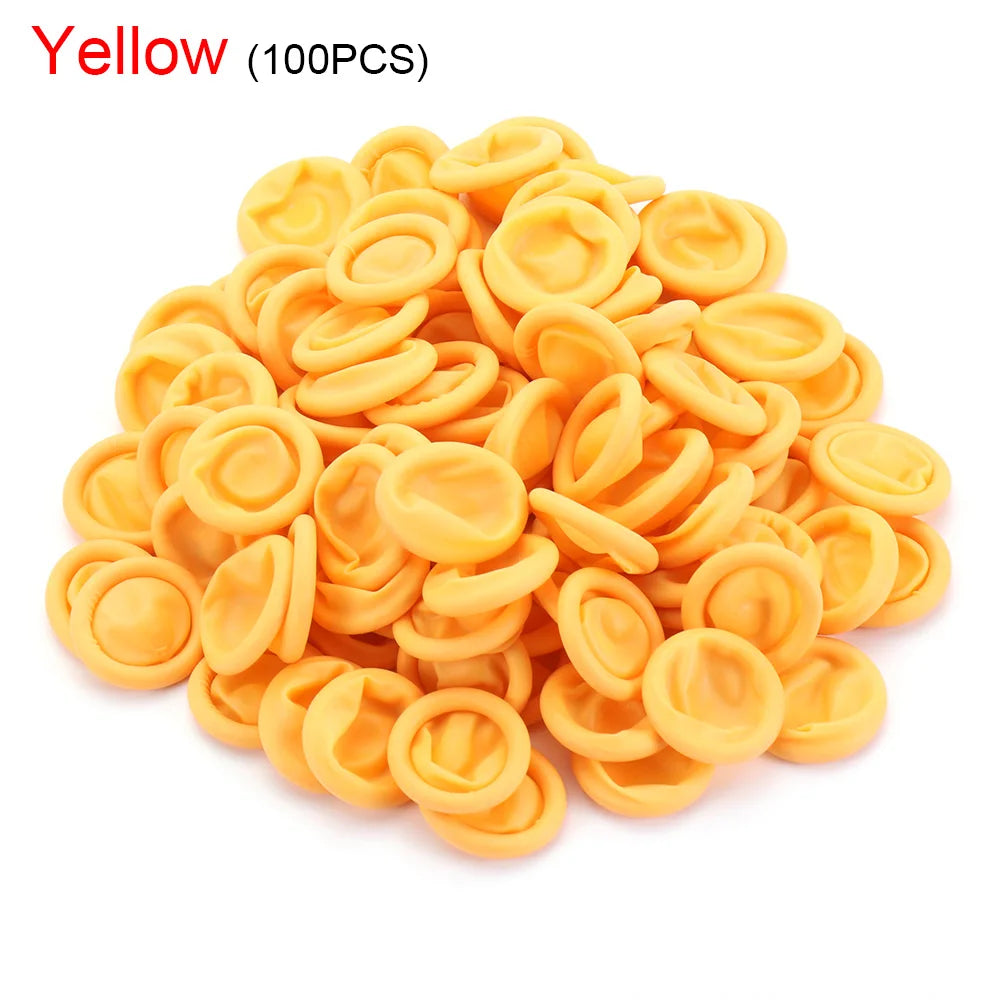 100PCS Disposable Finger Cover Natural Rubber Gloves Non-slip Anti-static Latex Finger Cots Nail Tool Fingertips Protector Glove