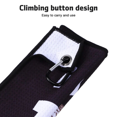 2 Pcs Black Golf Towel Microfiber Towels Golf Accessories Golf Training Aids Sports Equipment Dry Towels For Women Golfs Balls