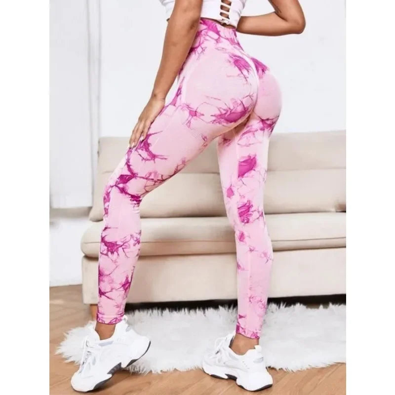 Women Tie Dye Leggings Fitness Sports
