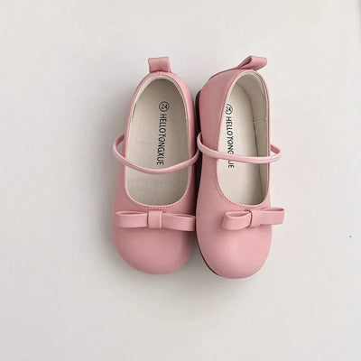 Children Princess Shoes Elastic Band Shallow Soft Little Girl's Ballet Flats Four Colors 23-32 Leisure Pu Leather Kids Shoes