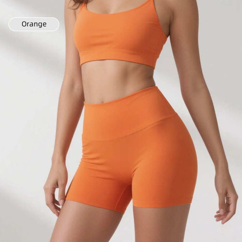 Women's Sports Biker Shorts - Naked Feeling High Waist Yoga Shorts Push Up Fitness Leggings Tummy Control Yoga Slimming  Shorts