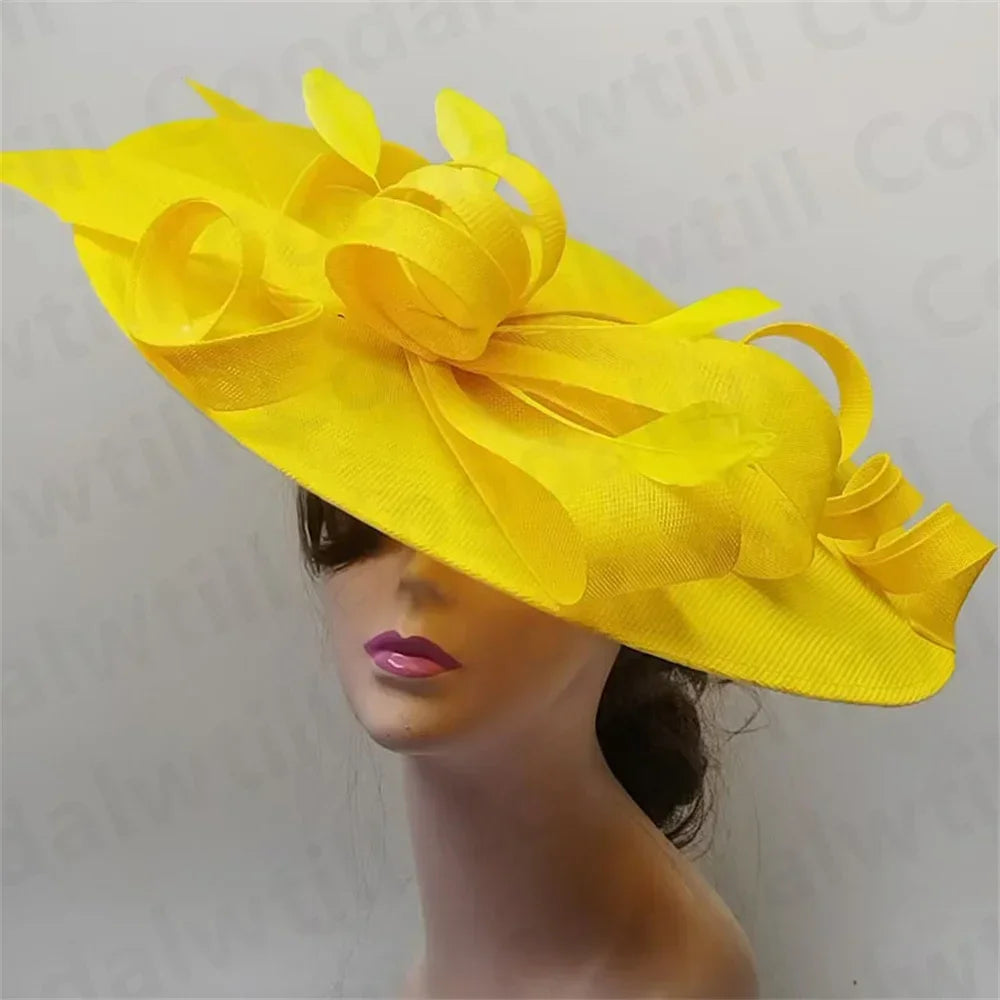 Royal Ascot Big Fascinators Hat Women Party Tea Fancy Millinery Cap Elegant Ladies Wedding Event Headpiece Headband Party Hats