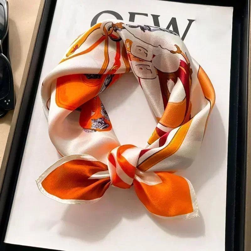 100% real silk square neck tie shawls scarf women female hijab bandana