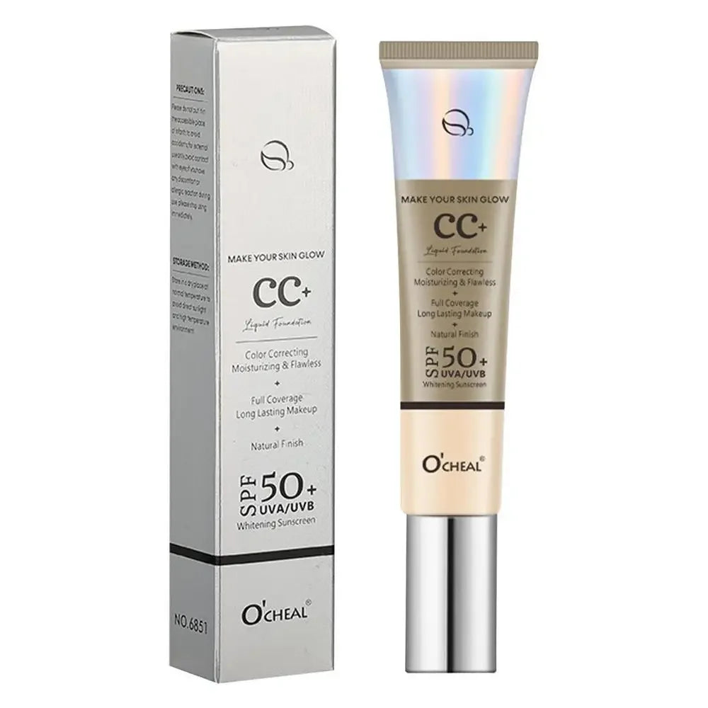 CC Cream With SPF 50 Color Correcting Cream SPF 50 Sunscreen Full Coverage Foundation Lightweight Foundation Moisturizing